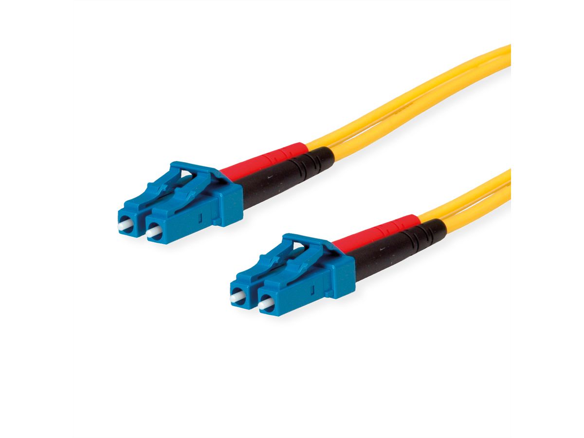 TELEGÄRTNER LWL Rangierkabel 2x E9/125 OS2, 1x LC Duplex - 1x LC Duplex, gelb, 2 m