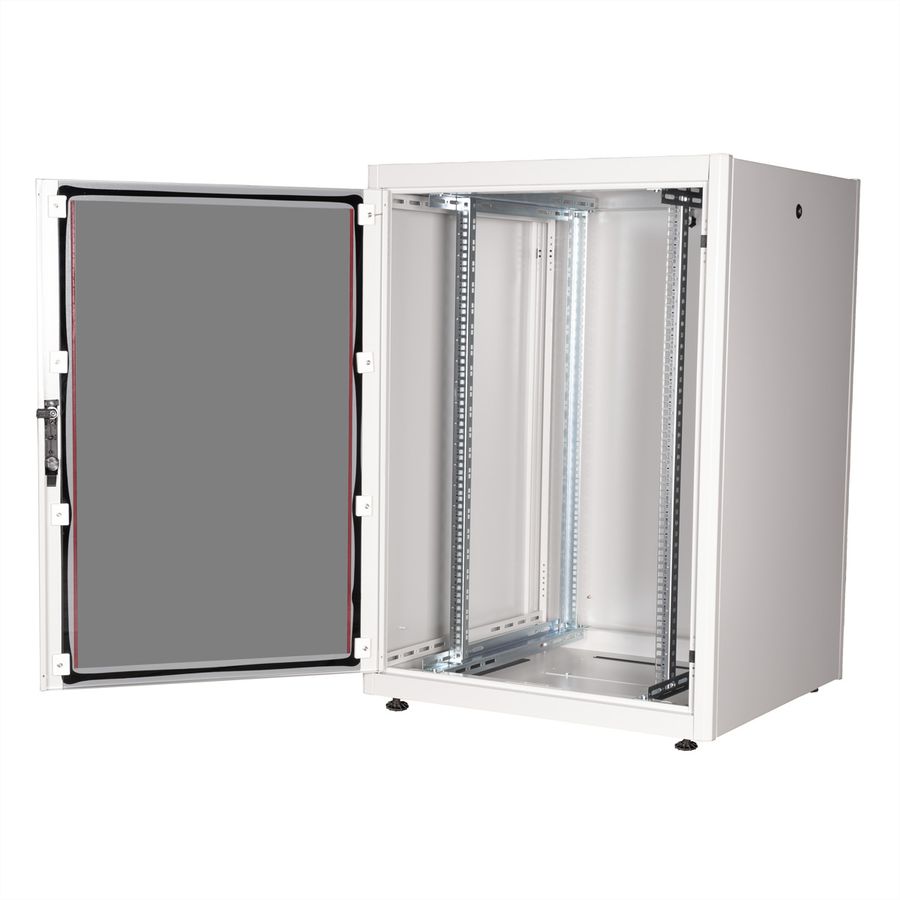 ROLINE 19-Zoll Netzwerkschrank Basic 22 HE, 800x800 BxT Glastür grau