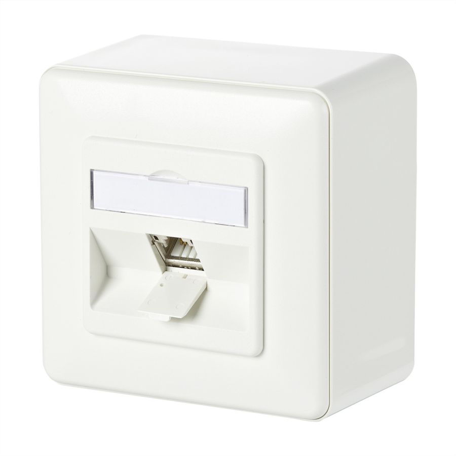 METZ CONNECT C6Amodul 1 Port 180° AP-Dose, reinweiß RAL9010