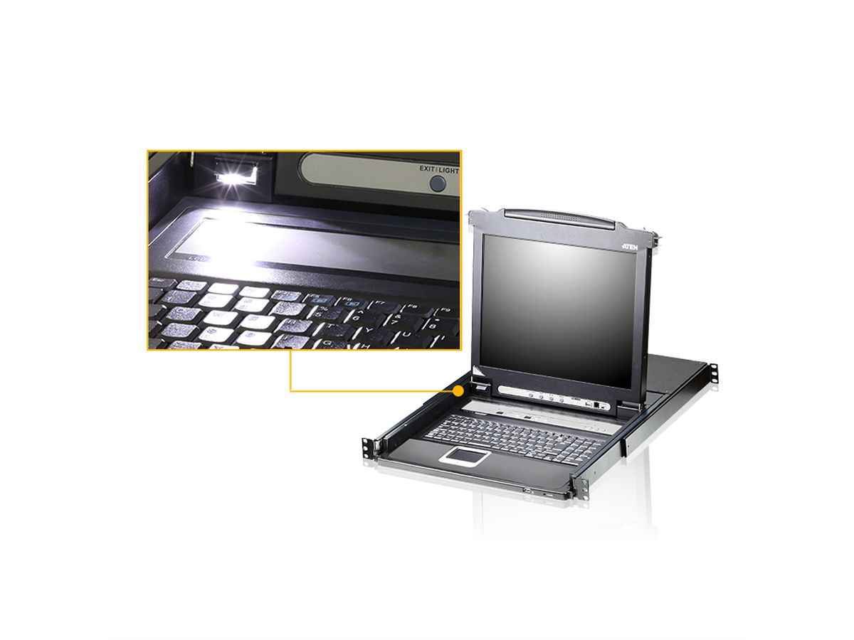 ATEN CL5716iN LCD KVM Switch Over IP, USB-PS/2,VGA , 16-Ports, DE-Layout