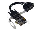 EXSYS EX-44384 PCI Express x1 Karte 4x seriell RS-232 (Kabel mit 4x 9pin Stecker)