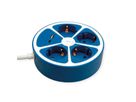 ROLINE 4-fach Steckdosenleiste mit Schalter, rund, USB-Charger A+C, blau, 1,5 m