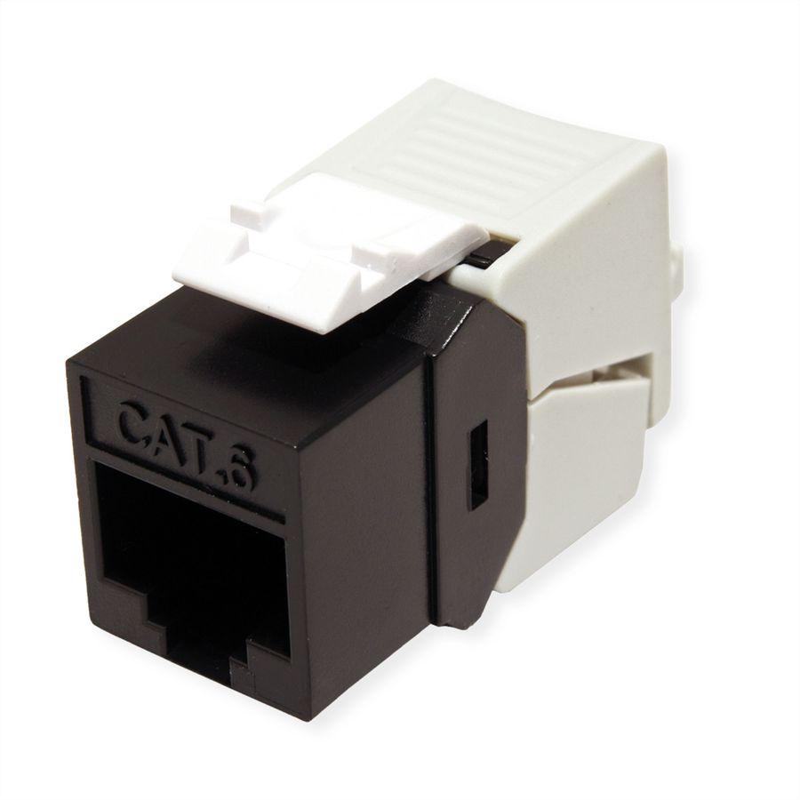 ROLINE Cat.6 (Class E) Keystone, ungeschirmt, werkzeuglos, SLIM, schwarz