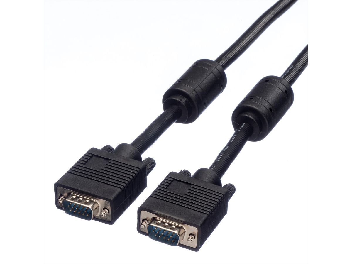 STANDARD SVGA Kabel HD15 + Ferrit, ST - ST, schwarz, 6 m