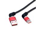 ROLINE USB 2.0 Kabel, Typ-C - Typ-A, ST/ST, 360° Rotation, schwarz / rot, 2 m