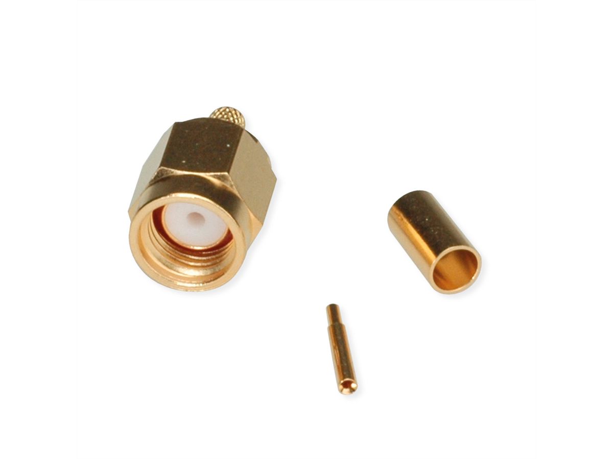 TELEGÄRTNER SMA-Crimpstecker für RG-316/U, vergoldet, Löt-/Crimpanschluss