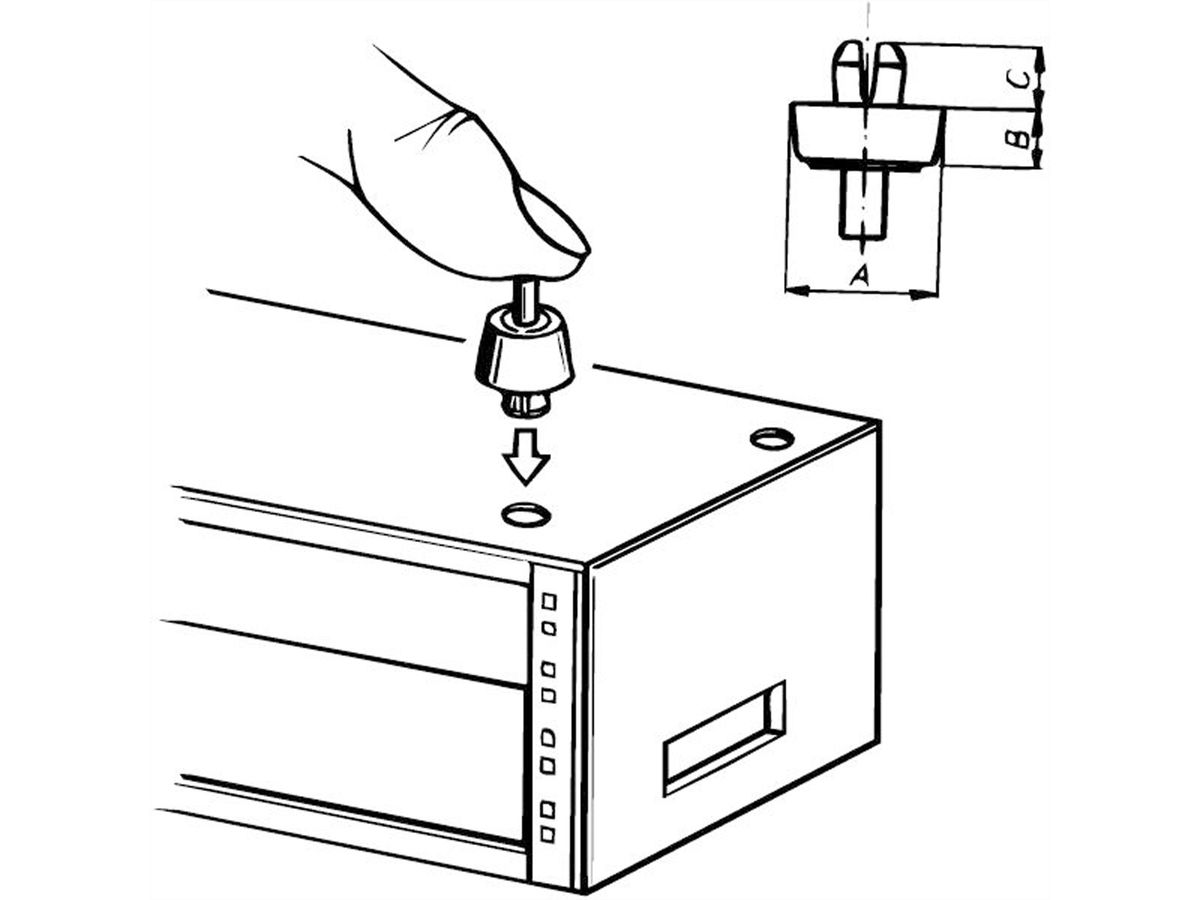 SCHROFF Kunststofffuss - GEHAEUSEFUSS 15,8X21MM SCHW.