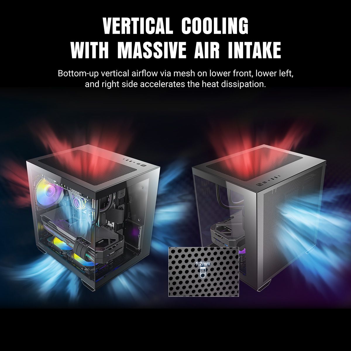 ANTEC CX60M ARGB PC Gehäuse Mini Tower Micro-ATX, schwarz