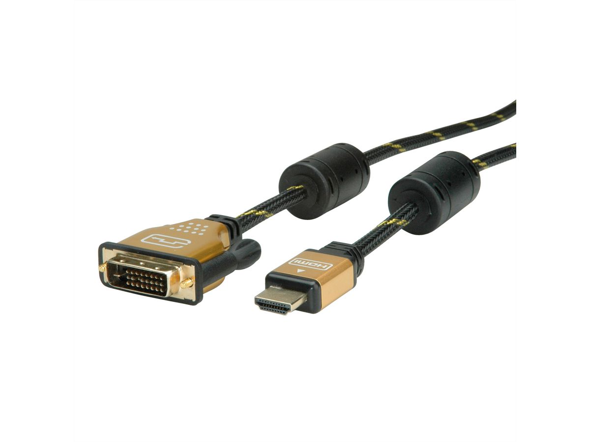 ROLINE GOLD Monitorkabel DVI (24+1) - HDMI, ST/ST, 7,5 m