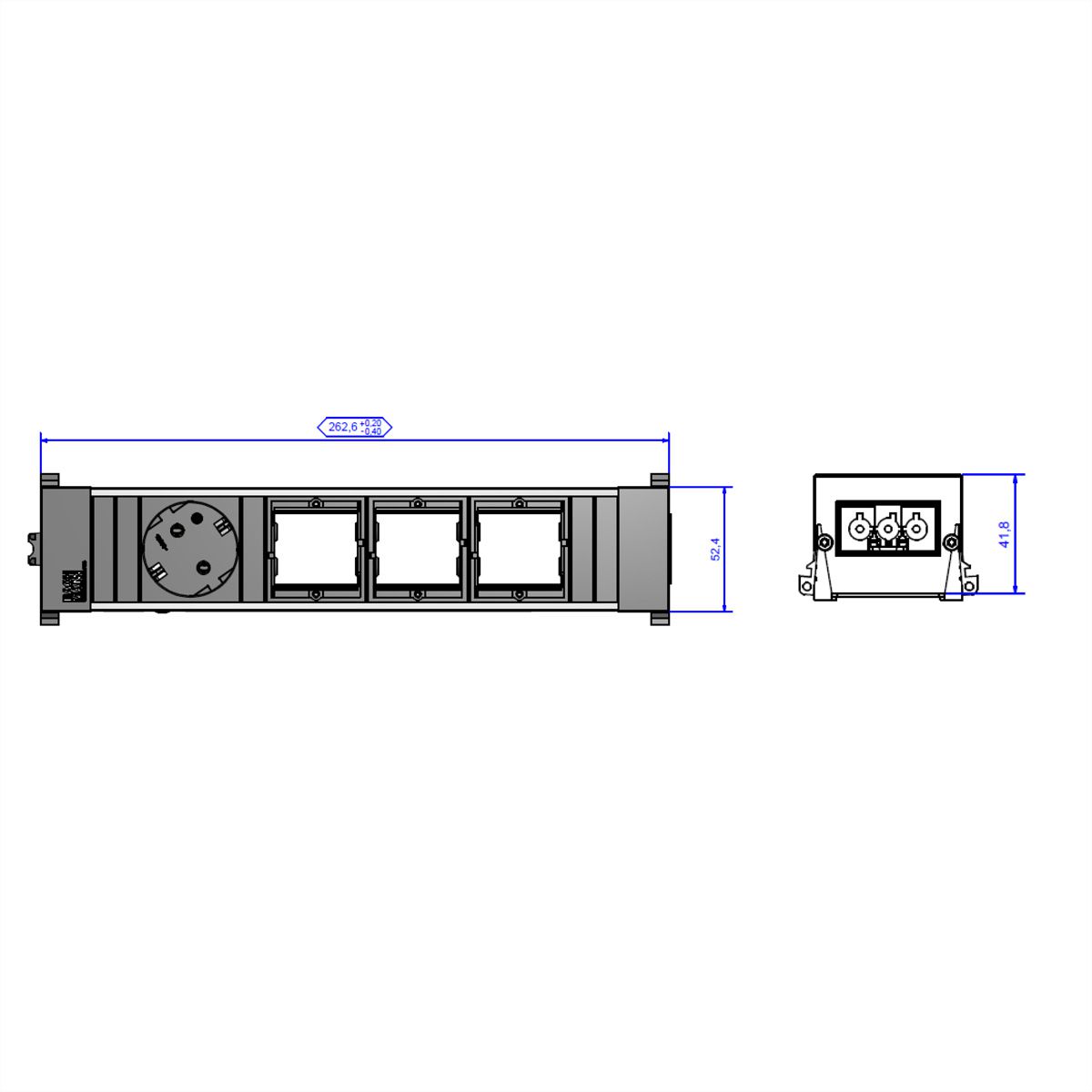 BACHMANN CONFERENCE TOP FRAME Medium Einsatz 1x Schutzkontakt 3x ABD
