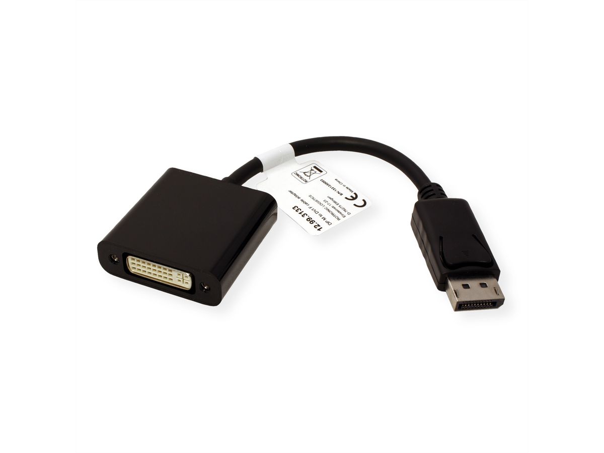 VALUE DisplayPort-DVI Adapter, DP Stecker-DVI Buchse, 0,15 m