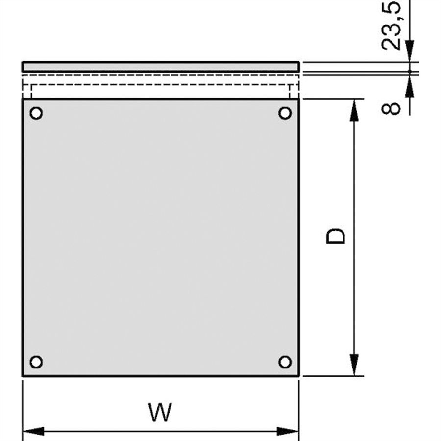 SCHROFF Dach, angehoben, RAL 7030 - DACH, ANGEHOB.600B 600T 7021