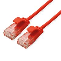ROLINE GREEN UTP Patchkabel Cat.6A (Class EA), LSOH, slim, rot, 0,15 m