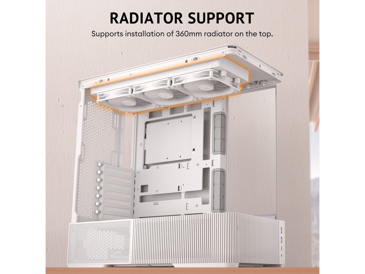 ANTEC Constellation C6 Curve Air White PC Gehäuse ATX Midi Tower, weiß