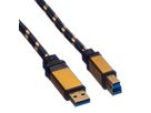 ROLINE GOLD USB 3.2 Gen 1 Kabel, Typ A-B, Retail Blister, 0,8 m