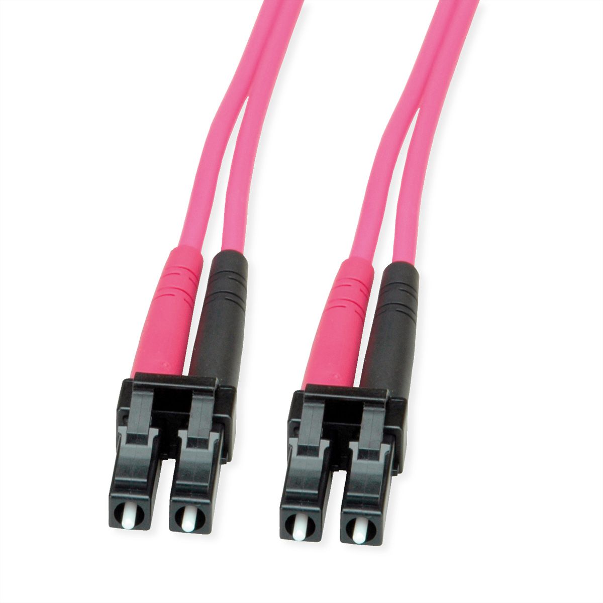 TELEGÄRTNER LWL Rangierkabel 2x G50/125 OM4, 1x LC Duplex - 1x LC Duplex, violett, 3 m