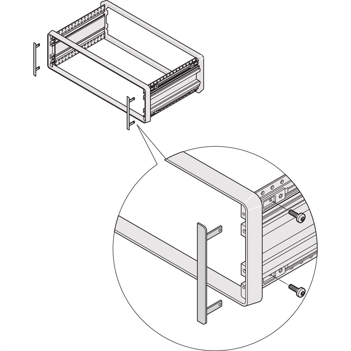 SCHROFF Abdeckwinkel - ABDECKWINKEL 2HE COMPAC PRO