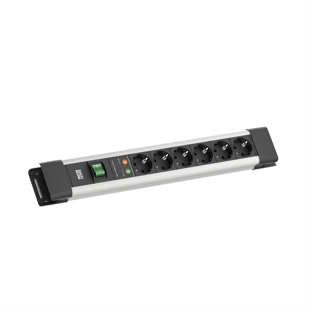 BACHMANN CONNECTUS 6xCEE7/3, 1xSPD 1xSchalter 2,0m CEE7/7 Grau