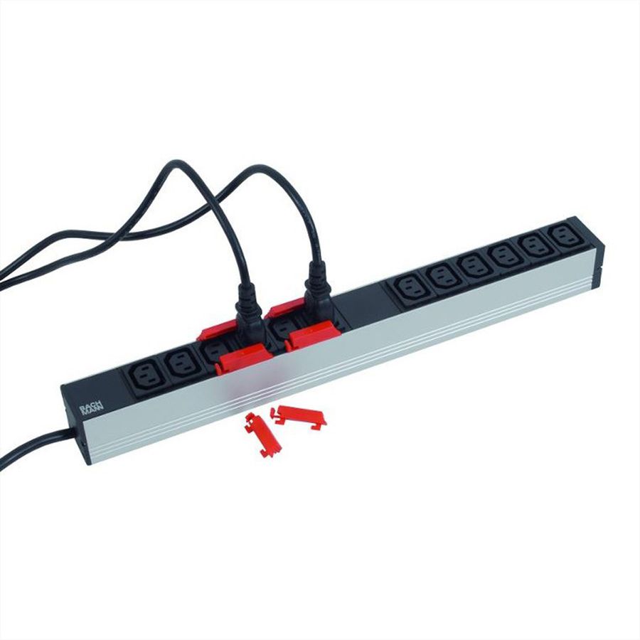 BACHMANN PDU Verriegelungs Clips, für C13 Buchsen, 12er Set, rot