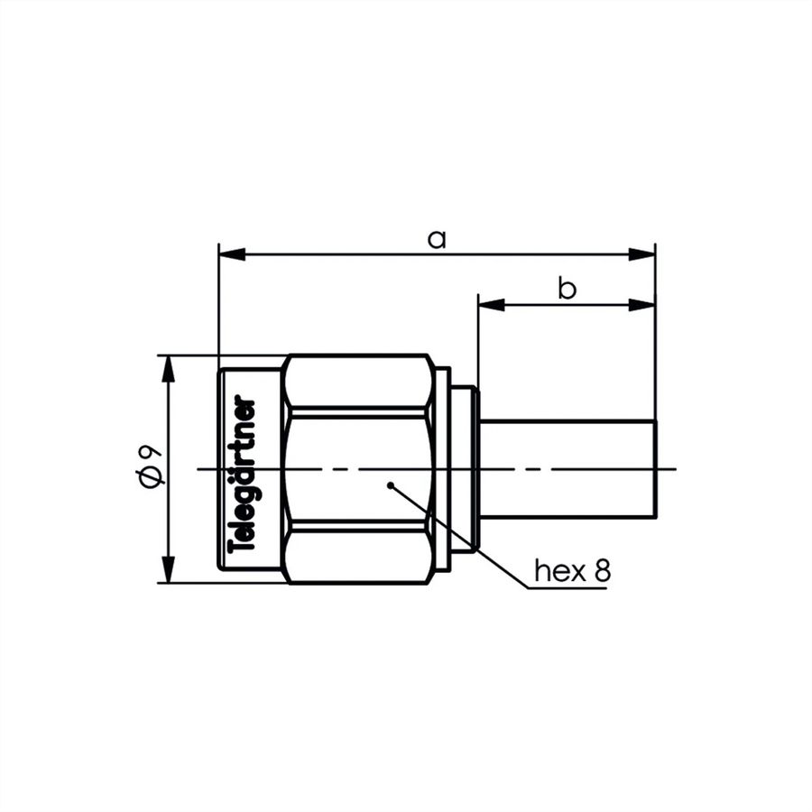 TELEGÄRTNER SMA-Crimpstecker, für RG-58C/U, Löt-/Crimpanschluss, vergoldet