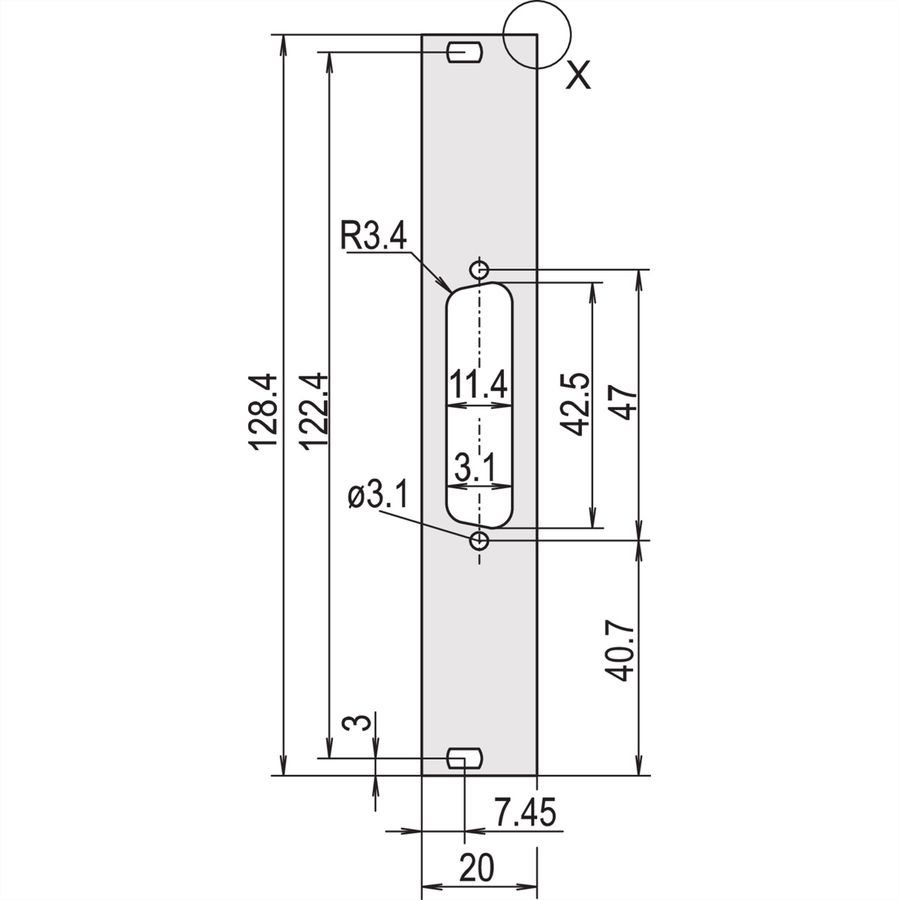 SCHROFF Frontplatten für D-Sub Steckverbinder - TEILFRPL.3HE 4TE 1X25 DC EMC