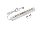 BACHMANN 19'' PVC 8x Schutzkontakt-Steckdosenleiste, 2,0m Schutzkontaktstecker