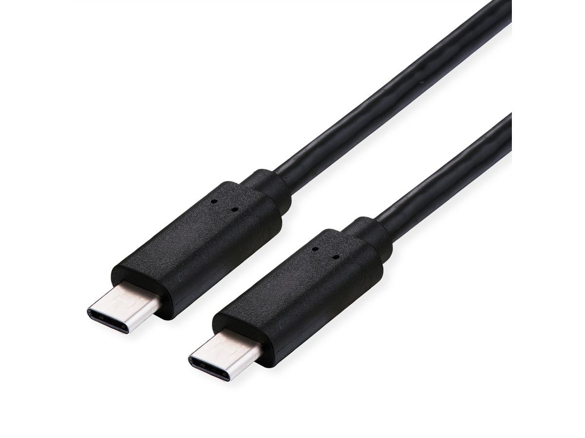 ROLINE USB4 Gen3x2 Kabel, C–C, ST/ST, 40Gbit/s, 100W, schwarz, 0,5 m