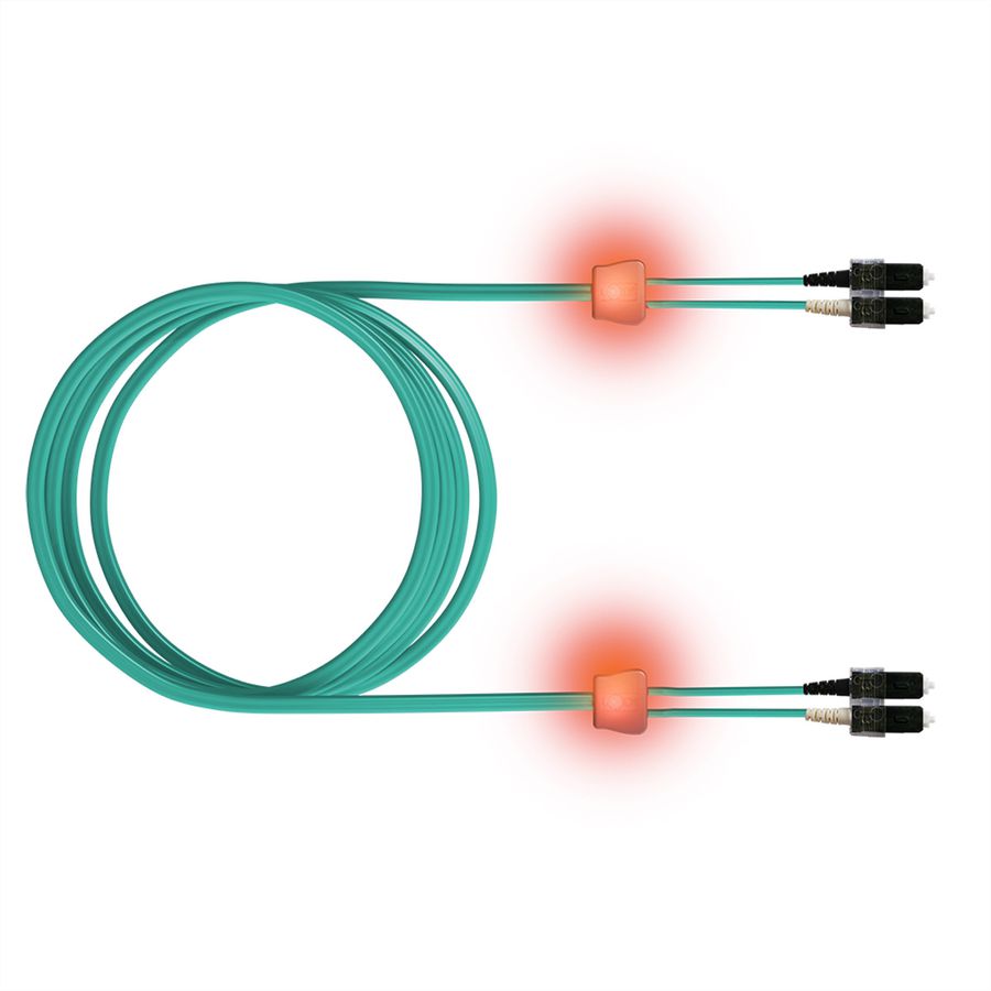 EasyLan LWL-LED-Patchkabel duplex 50/125µm OM3, SC/SC, türkis, 1 m