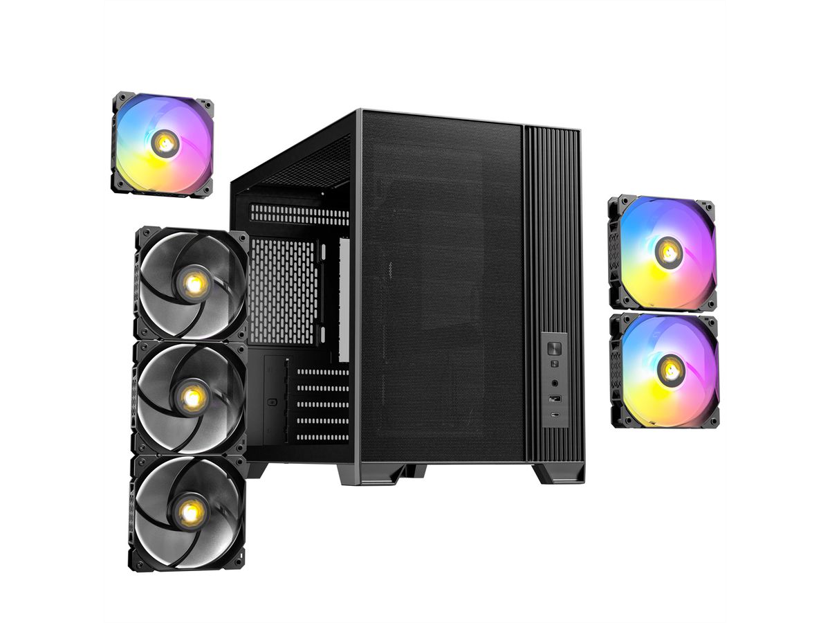 ANTEC FLUX M ATX/Micro-ATX/ITX Midi Tower PC Gehäuse , schwarz