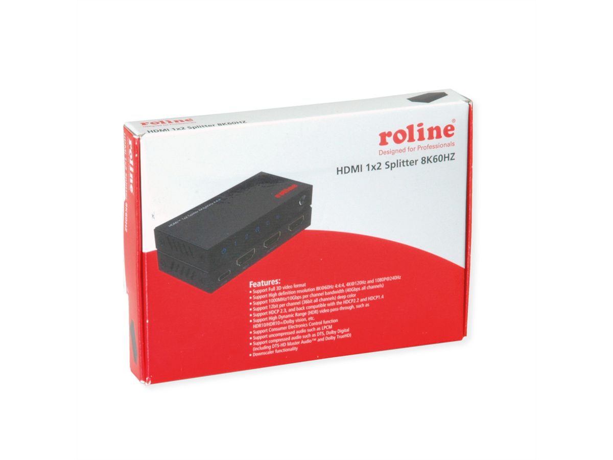 ROLINE HDMI Video-Splitter, 8K, 2fach