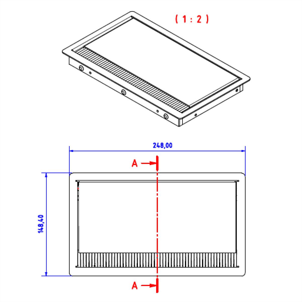 BACHMANN CONI COVER Einbaurahmen, 3fach schwarz