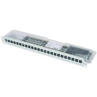 TELEGÄRTNER 19"-Modulträger 1 HE, mit 24 AMJ-S-Modulen Cat.6A (Class EA) (ISO/IEC), grau