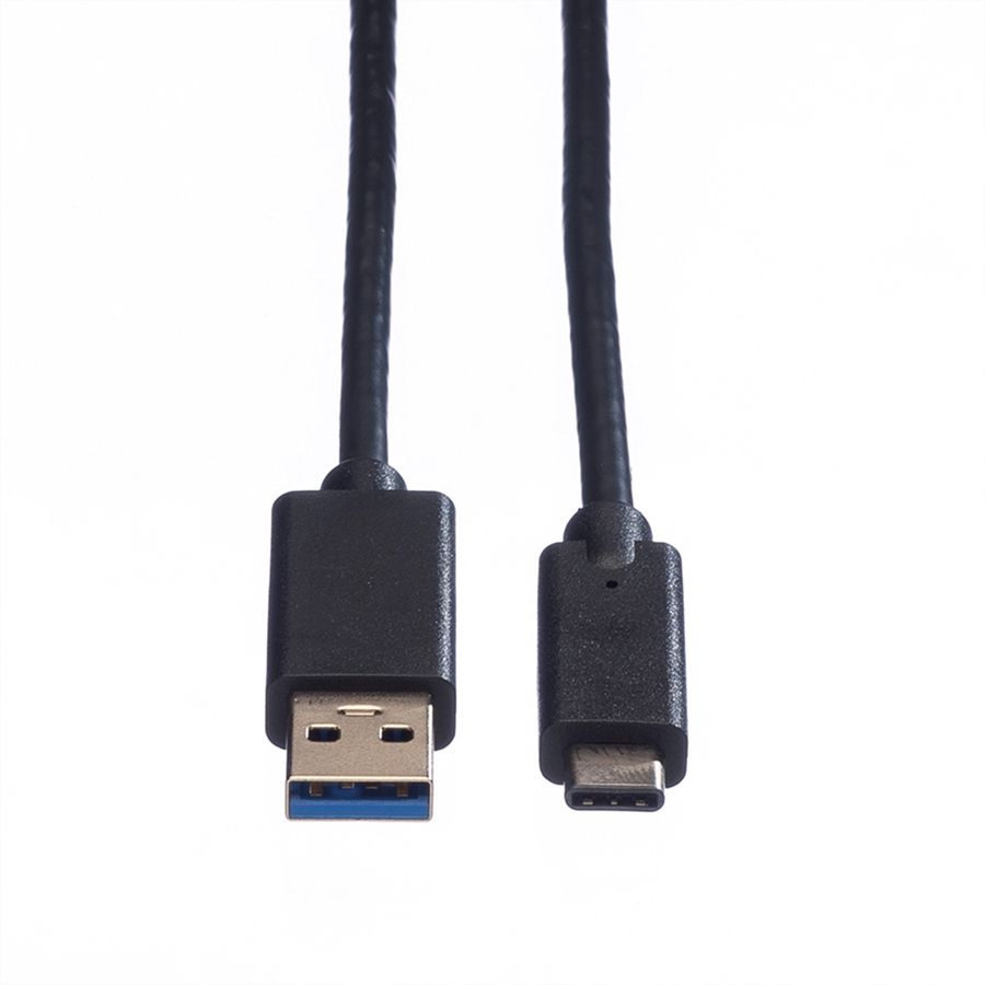 ROLINE GREEN USB 3.2 Gen 1 Kabel, USB A-C, ST/ST, schwarz, 0,5 m