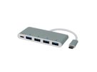 ROLINE USB 3.2 Gen 1 Hub, 4fach, Typ C Anschlusskabel, mit 1 PD-Port