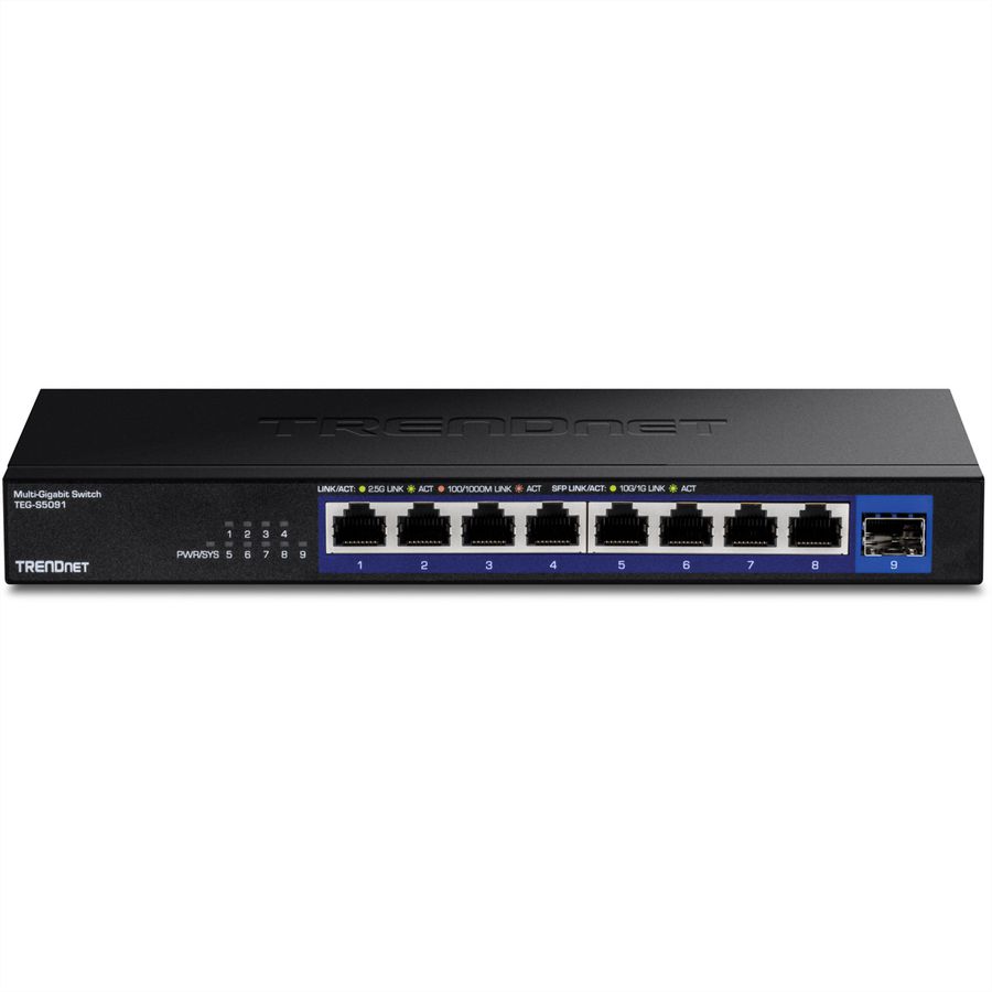 TRENDnet TEG-S5091 9-Port Switch, 2.5G Unmanaged Switch mit 10G SFP+ Port