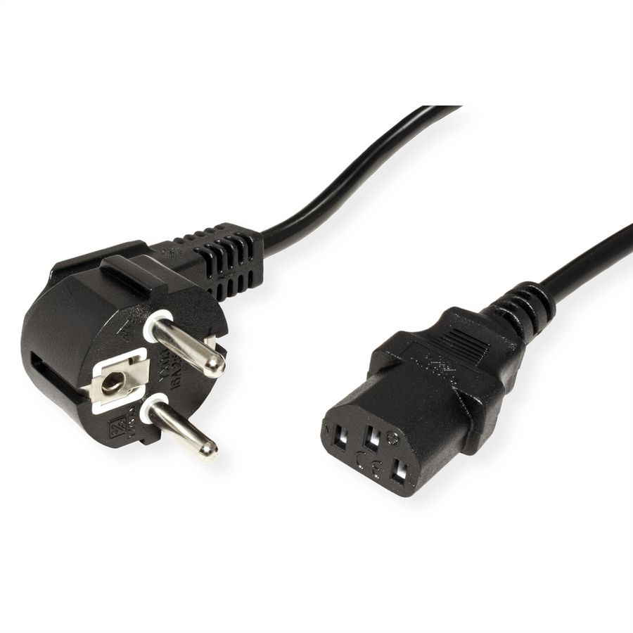 STANDARD Netzkabel, gerade IEC-Buchse, schwarz, 1,8 m