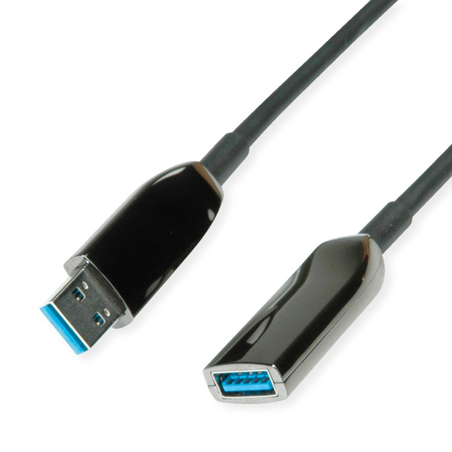 ROLINE USB 3.2 Gen 1 Aktives Repeater Kabel (AOC), ST/BU, schwarz, 20 m