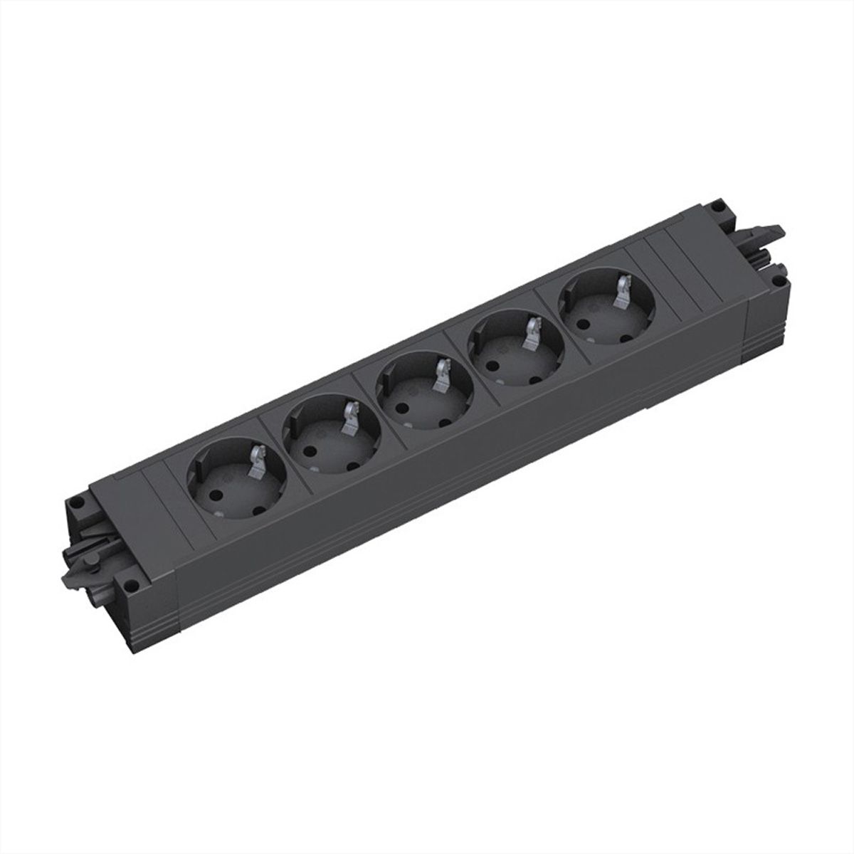 BACHMANN STEP BASE Schutzkontakt, 5x CEE7/3, schwarz