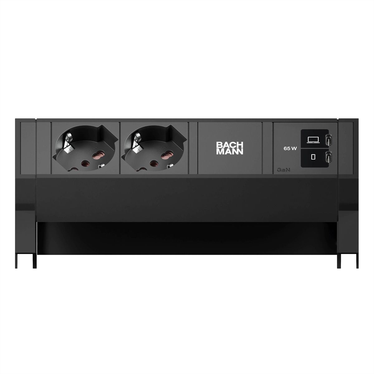 BACHMANN DESK2 2xP40 1xUSB C/C 65W, L=0,2m RAL9005