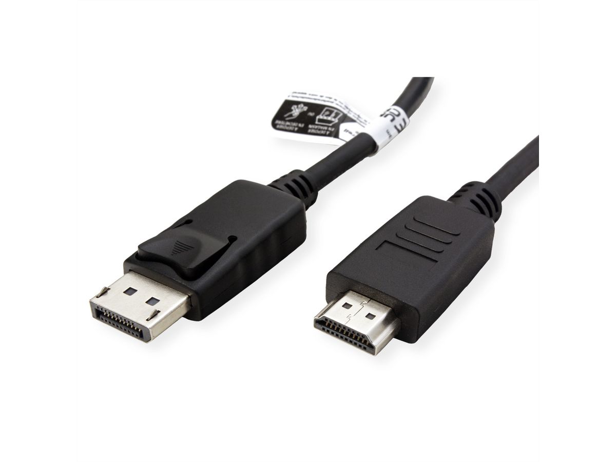 ROLINE RM DisplayPort Kabel DP - HDTV, ST/ST, schwarz, 3 m
