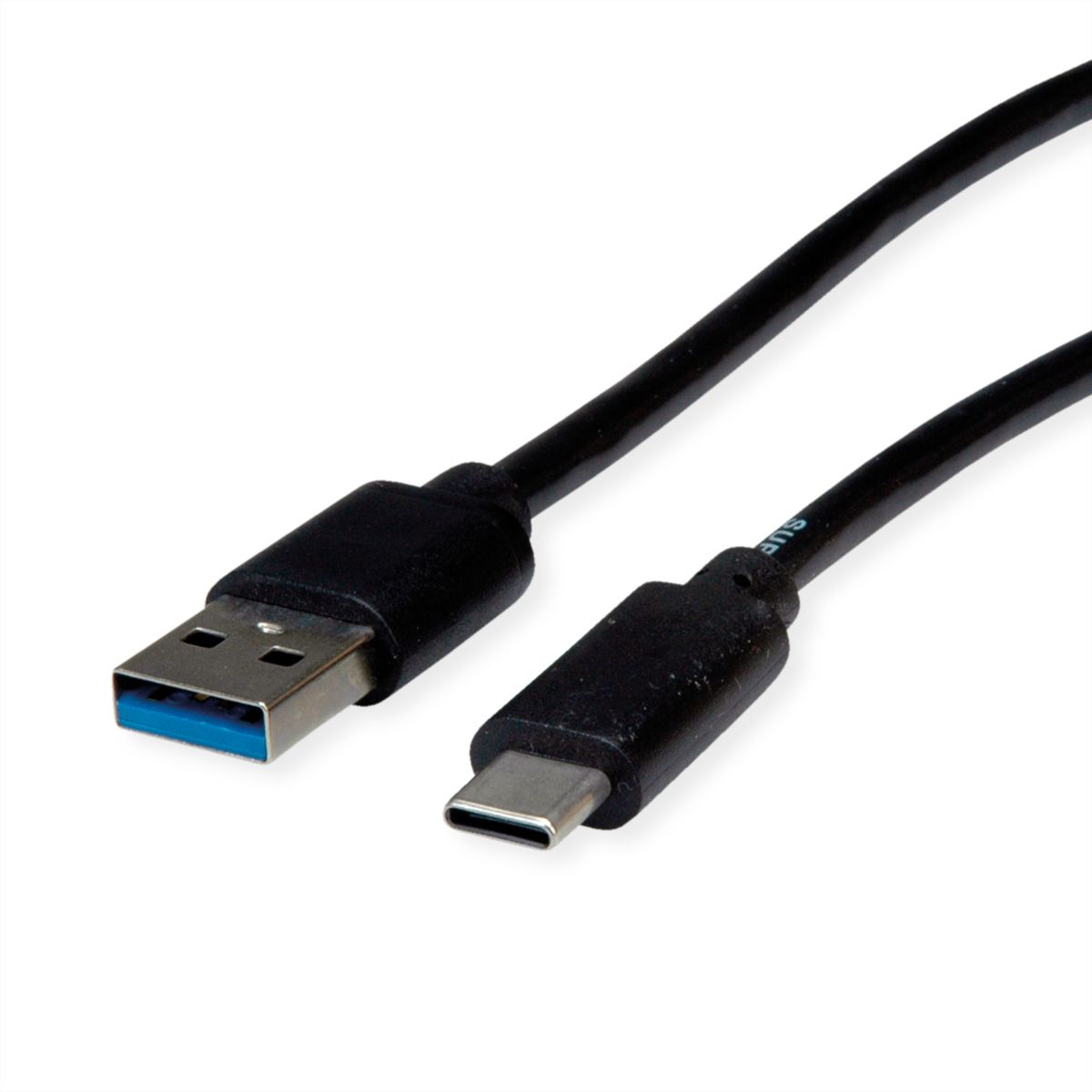 ROLINE RM USB 3.2 Gen 2 Kabel, USB A-C, ST/ST, schwarz, 0,5 m