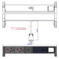 BACHMANN DESK2 2xUK 1xUSB C 60W 1xCM, 0,2m GST18 RAL9010 United Kingdom