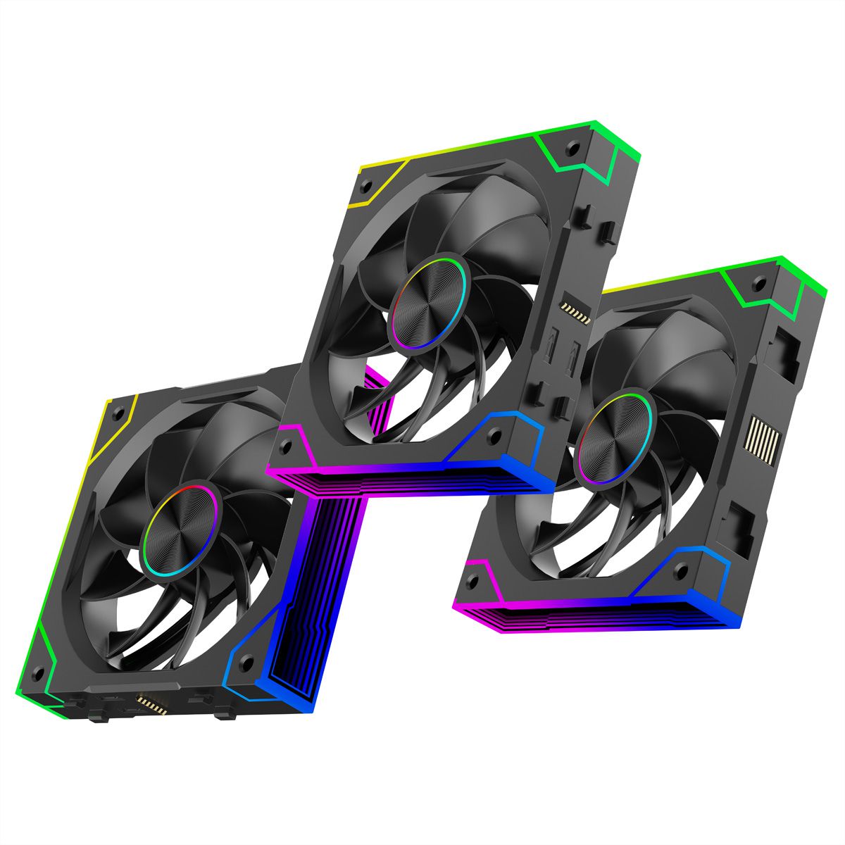 XILENCE Gaming Series XF073 ARGB Lüfter 3er Pack, XPF360R.ARGB Reverse Fan Design