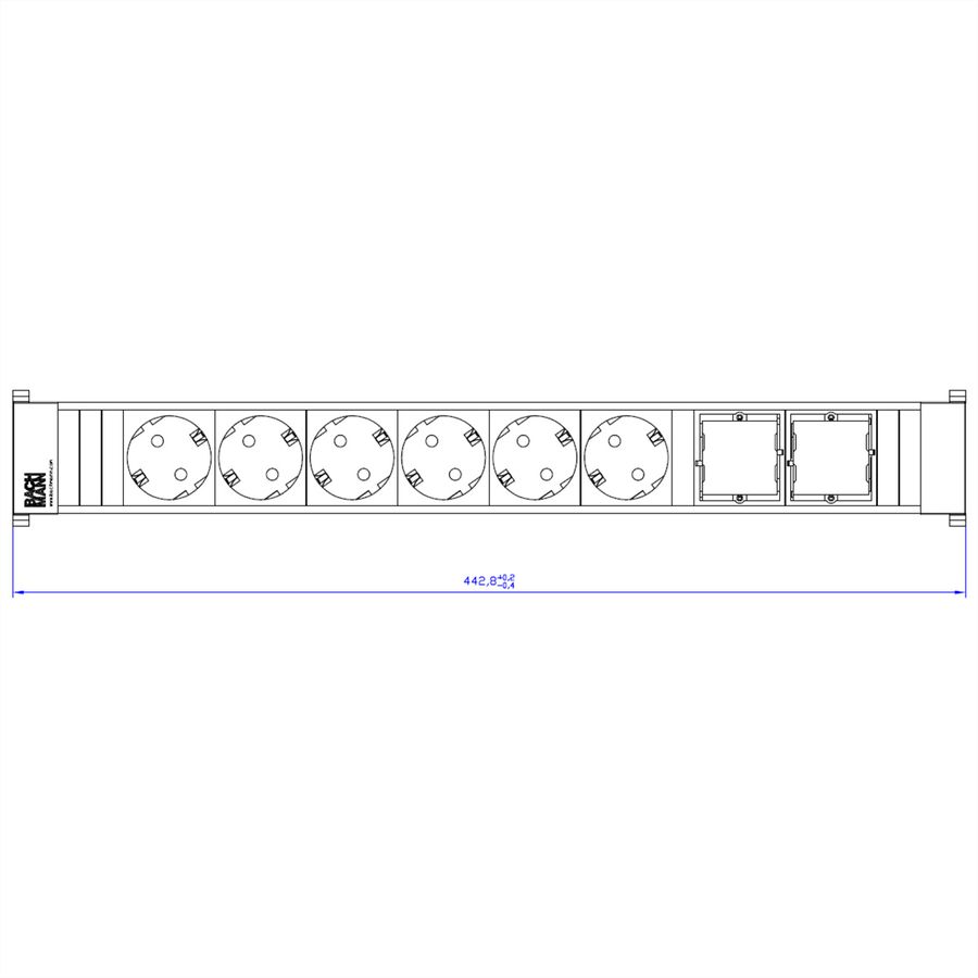BACHMANN CONFERENCE TOP FRAME X-Large Einsatz 6x Schutzkontakt 2x ABD