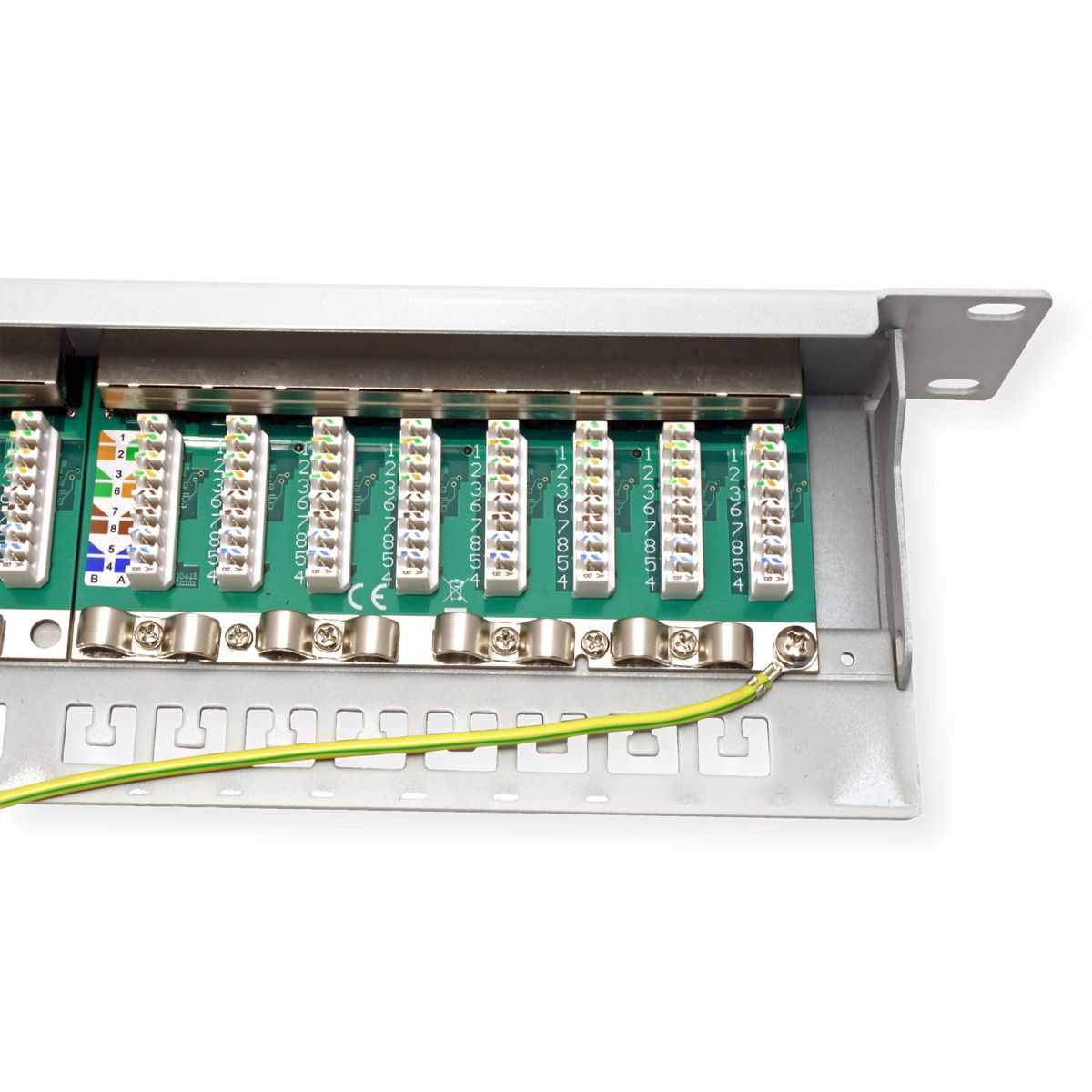 VALUE Cat.6A (Class EA) 19-Zoll-Patchpanel, 24 P, geschirmt, grau