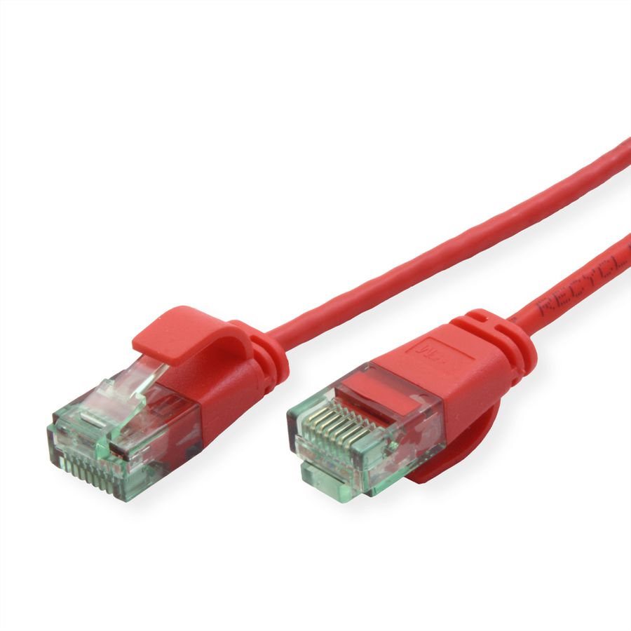 ROLINE RM UTP DataCenter Patchkabel Cat.6A (Class EA), slim, rot, 0,3 m