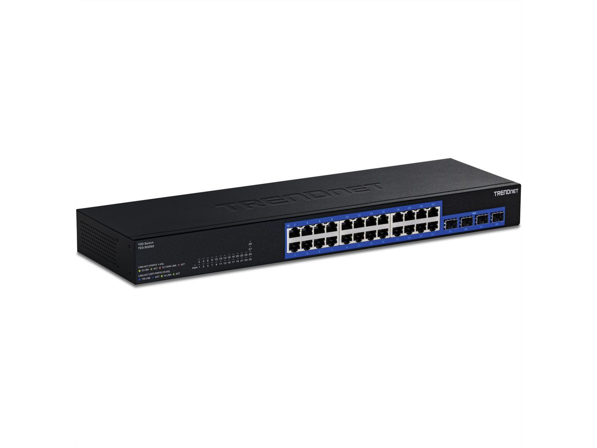 TRENDnet TEG-30262 28-Port Switch, Gigabit 4x10G SFP+ Slots