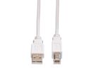 VALUE USB 2.0 Kabel, Typ A-B, weiß, 3 m