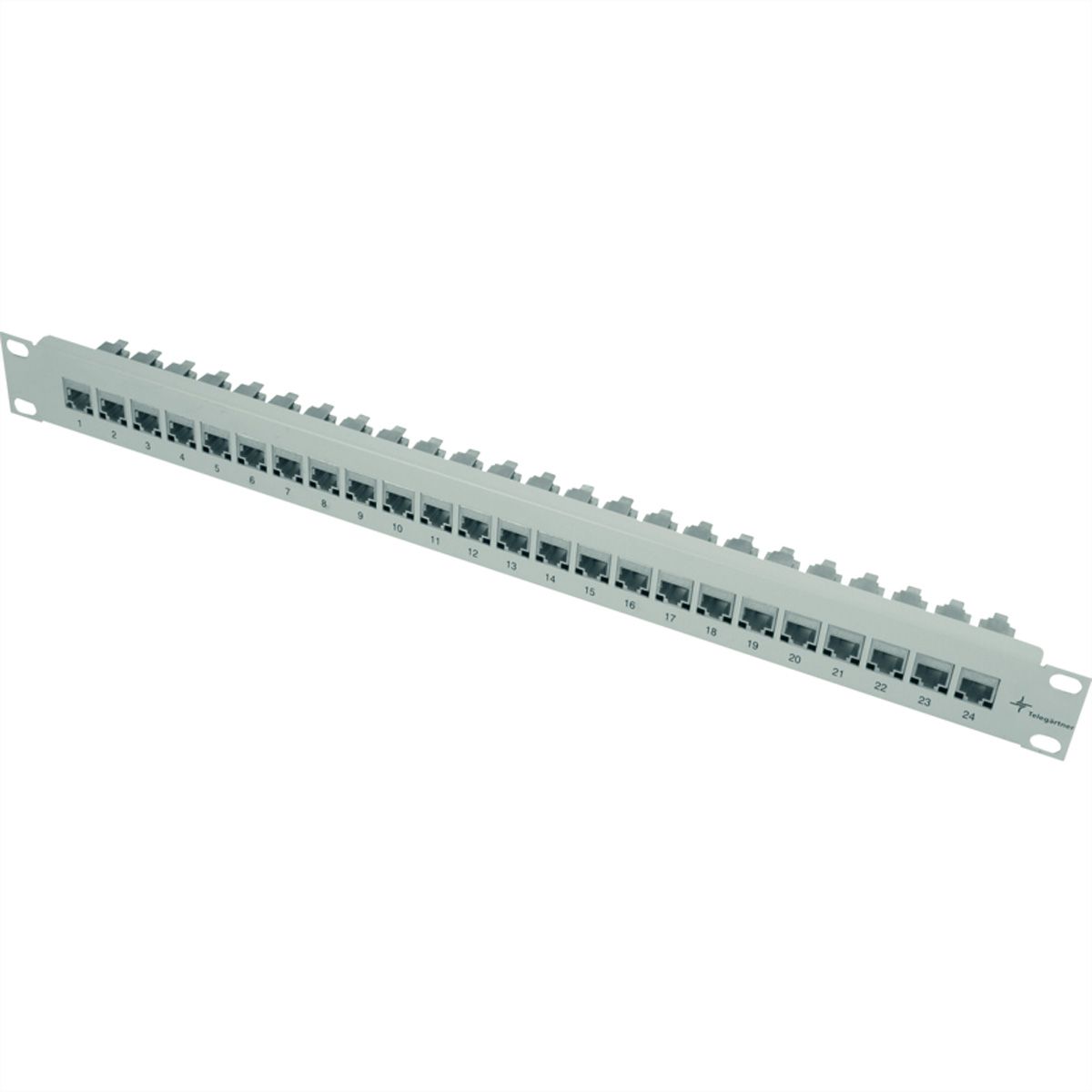 TELEGÄRTNER 19" Modulträger 1 HE,  inkl. 24 x Kupplungen K Cat.5e