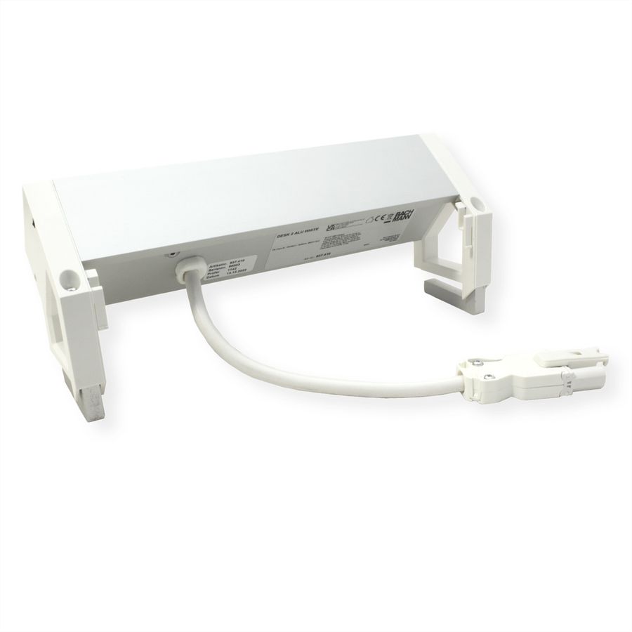 BACHMANN DESK2 ALU WHITE 2xUTE 1xUSB A/C 22W 1xSchalter 0,2m
